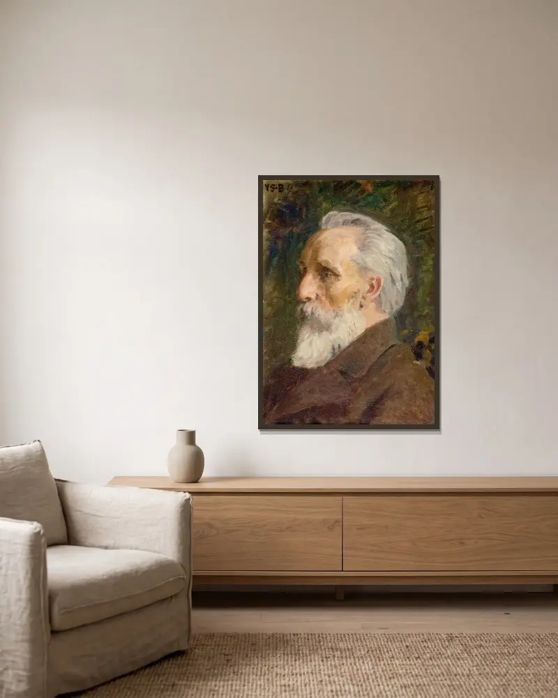 Portrait of Arvid Järnefelt av Venny Soldan-Brofeldt inramad på en vägg