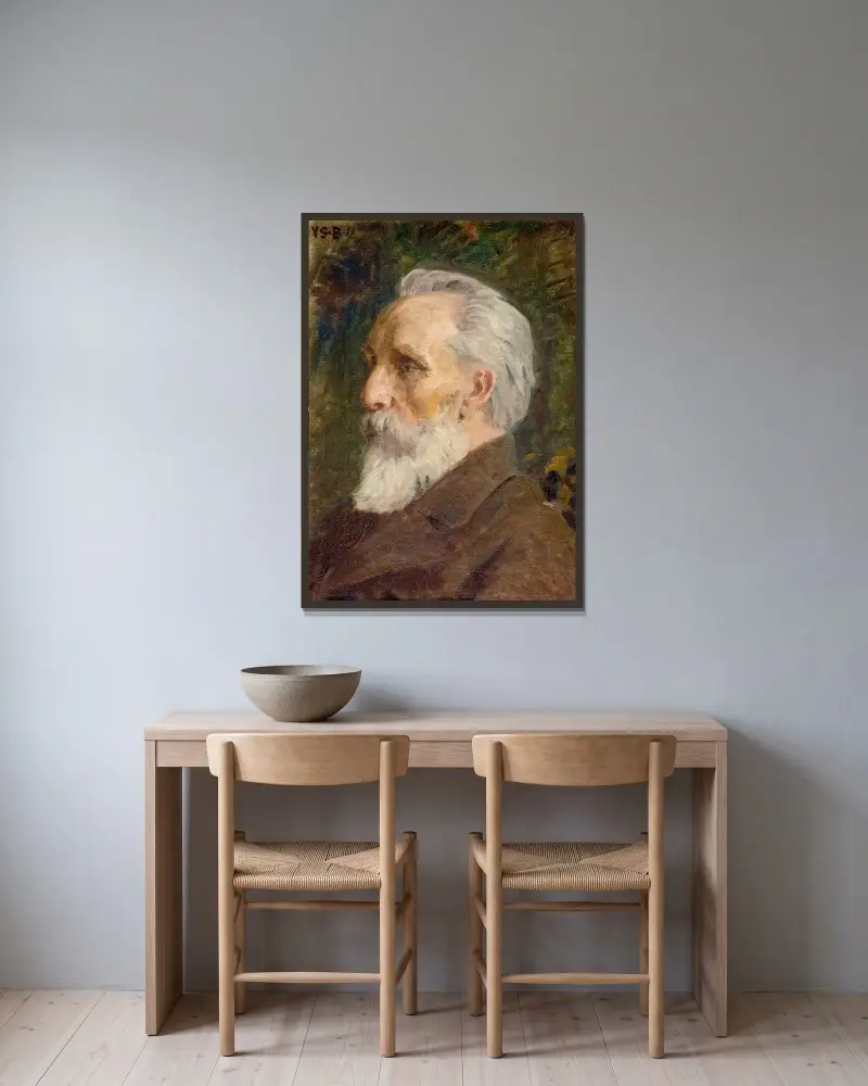 Portrait of Arvid Järnefelt av Venny Soldan-Brofeldt inramad på en vägg