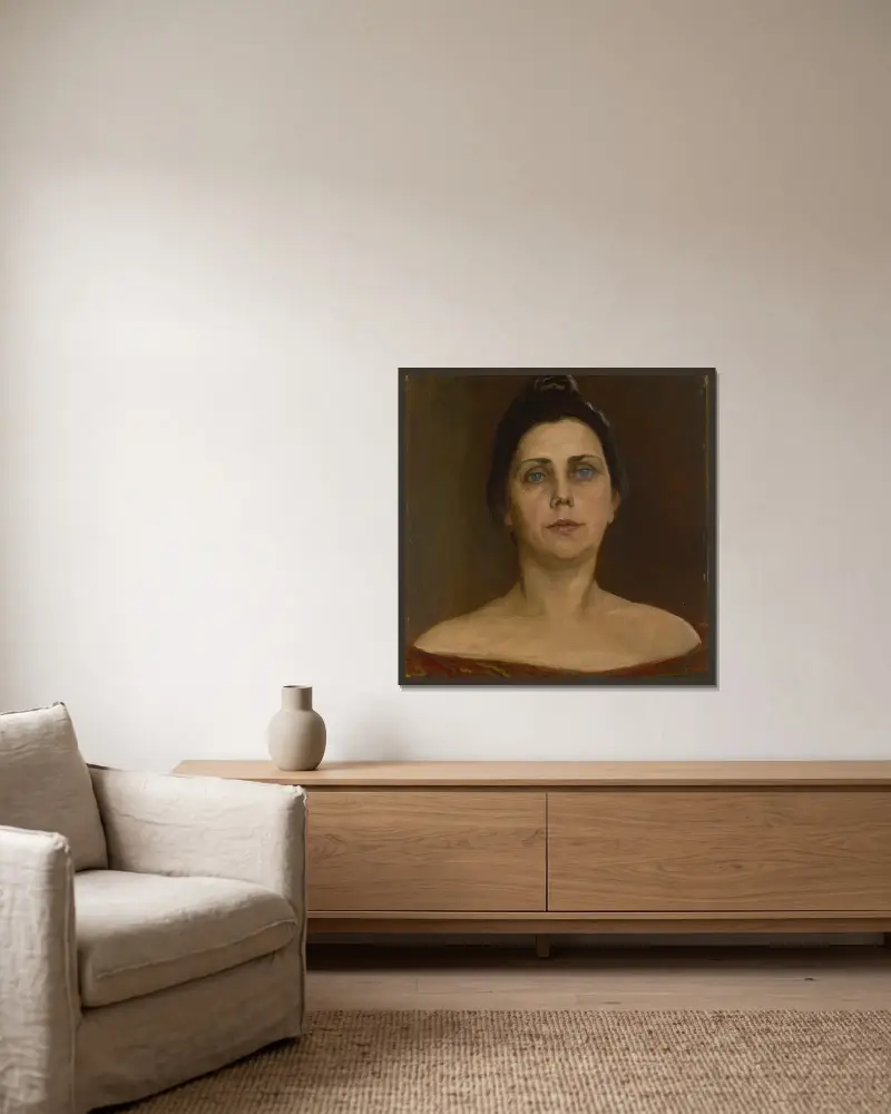 Portrait of Sigrid af Forselles av Venny Soldan-Brofeldt inramad på en vägg