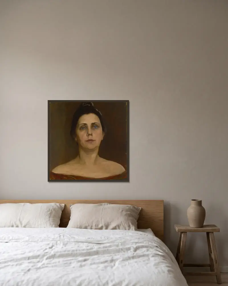 Portrait of Sigrid af Forselles av Venny Soldan-Brofeldt inramad på en vägg