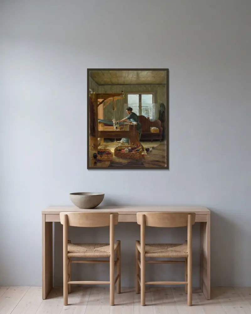 Weberin von Venny Soldan-Brofeldt gerahmt an einer Wand
