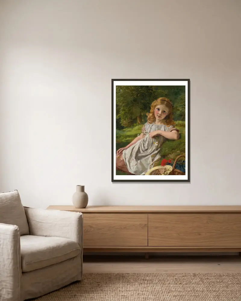 Sommerblumen von Sophie Anderson gerahmt an einer Wand