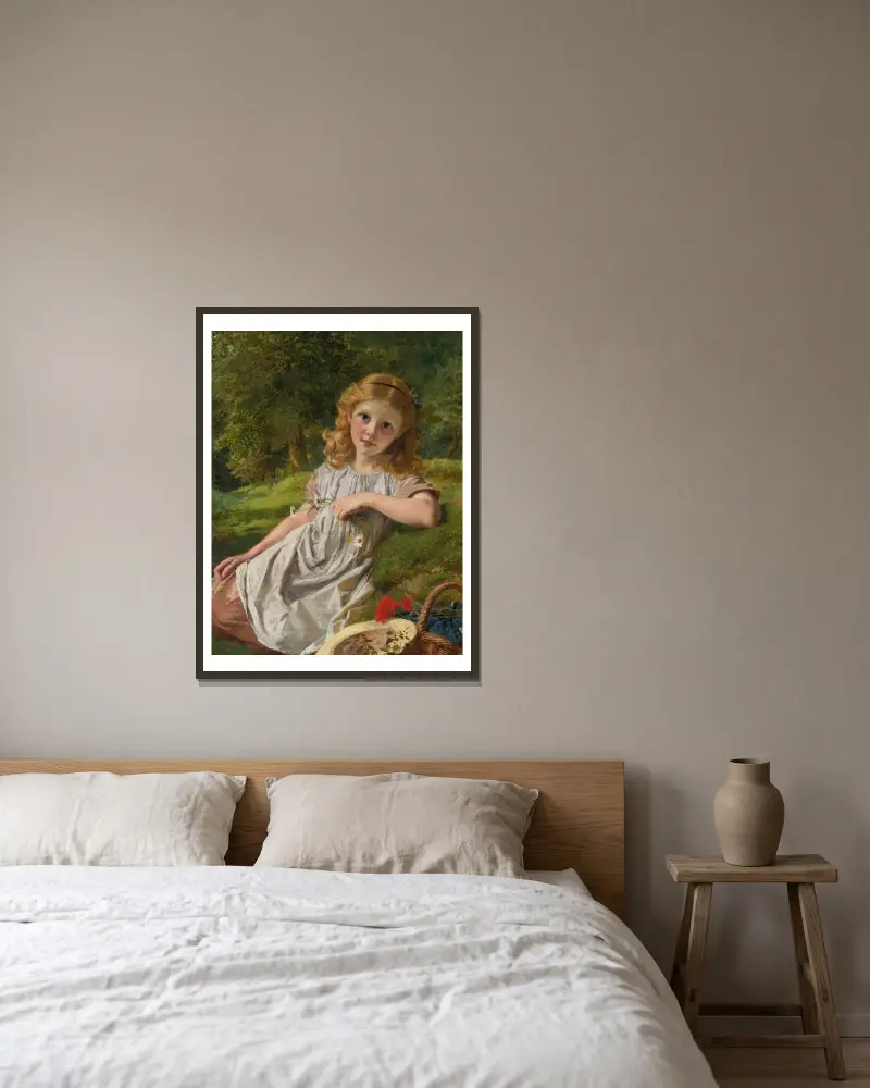 Sommerblumen von Sophie Anderson gerahmt an einer Wand