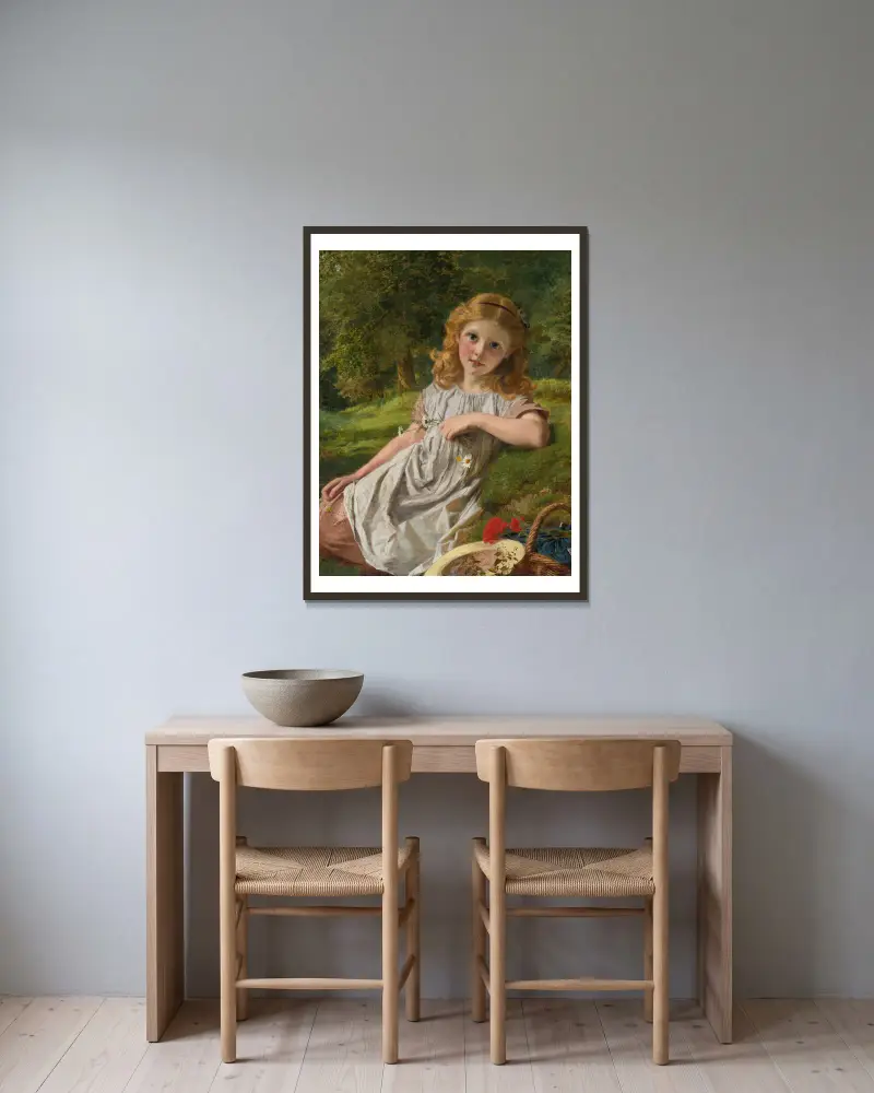 Sommerblumen von Sophie Anderson gerahmt an einer Wand