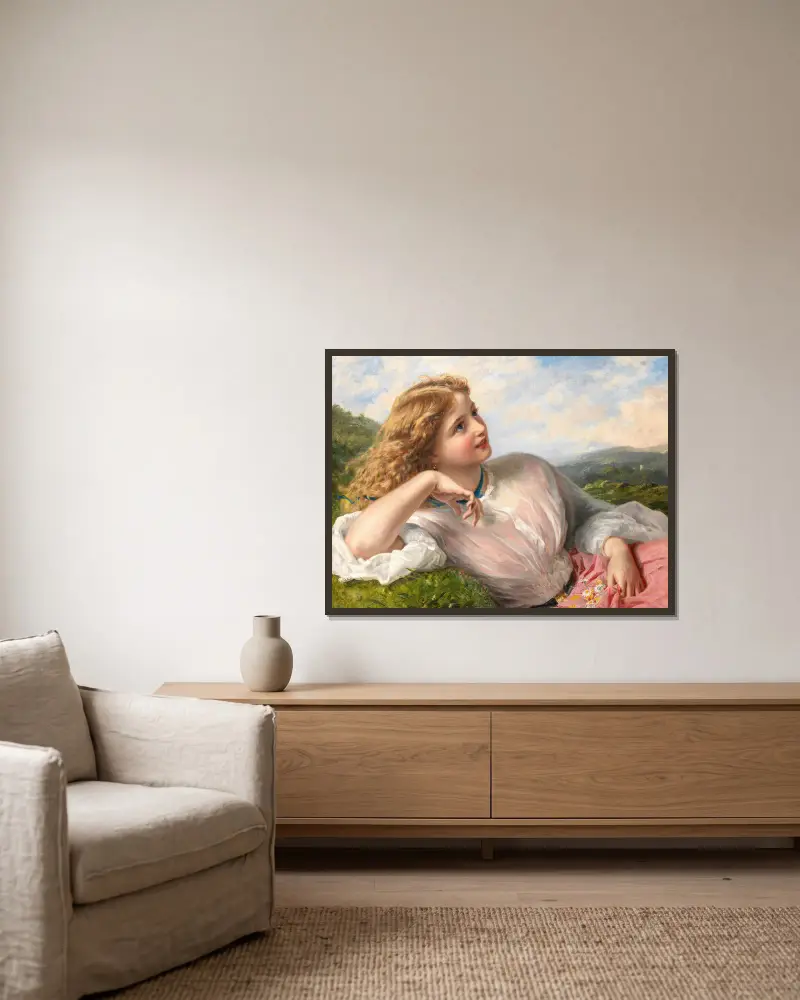 The song of the lark av Sophie Anderson inramad på en vägg