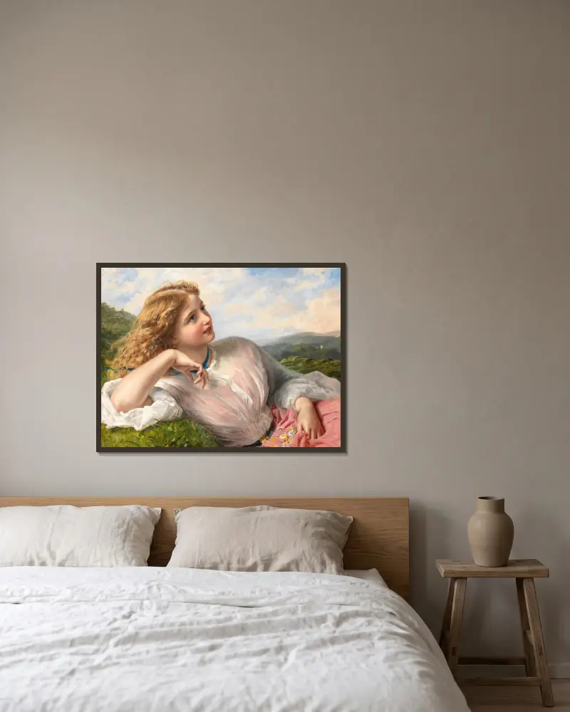 The song of the lark av Sophie Anderson inramad på en vägg
