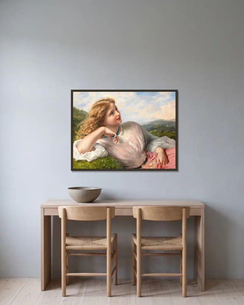The song of the lark av Sophie Anderson inramad på en vägg