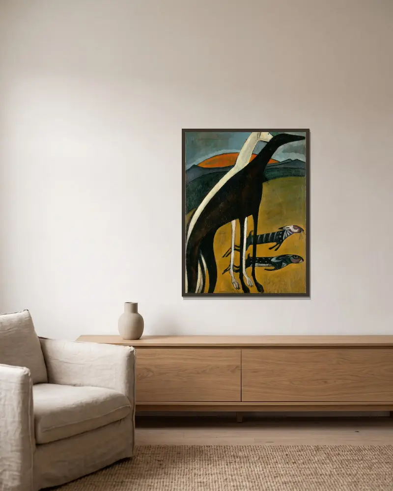 Greyhounds von Amadeo de Souza-Cardoso gerahmt an einer Wand