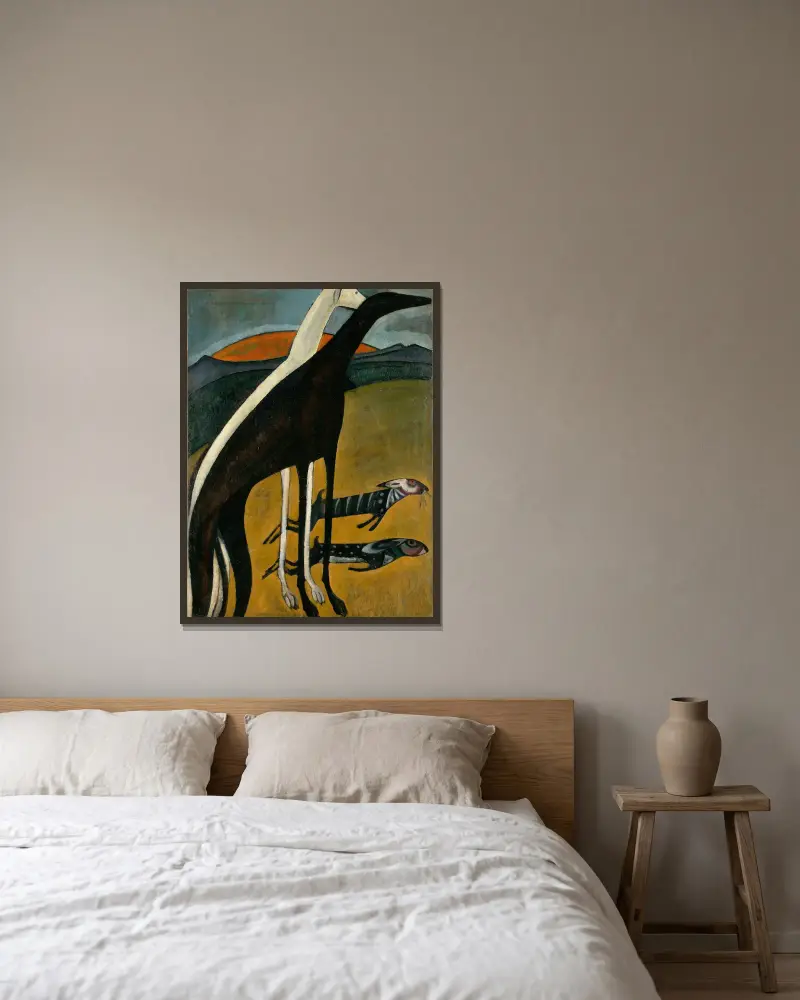 Greyhounds von Amadeo de Souza-Cardoso gerahmt an einer Wand