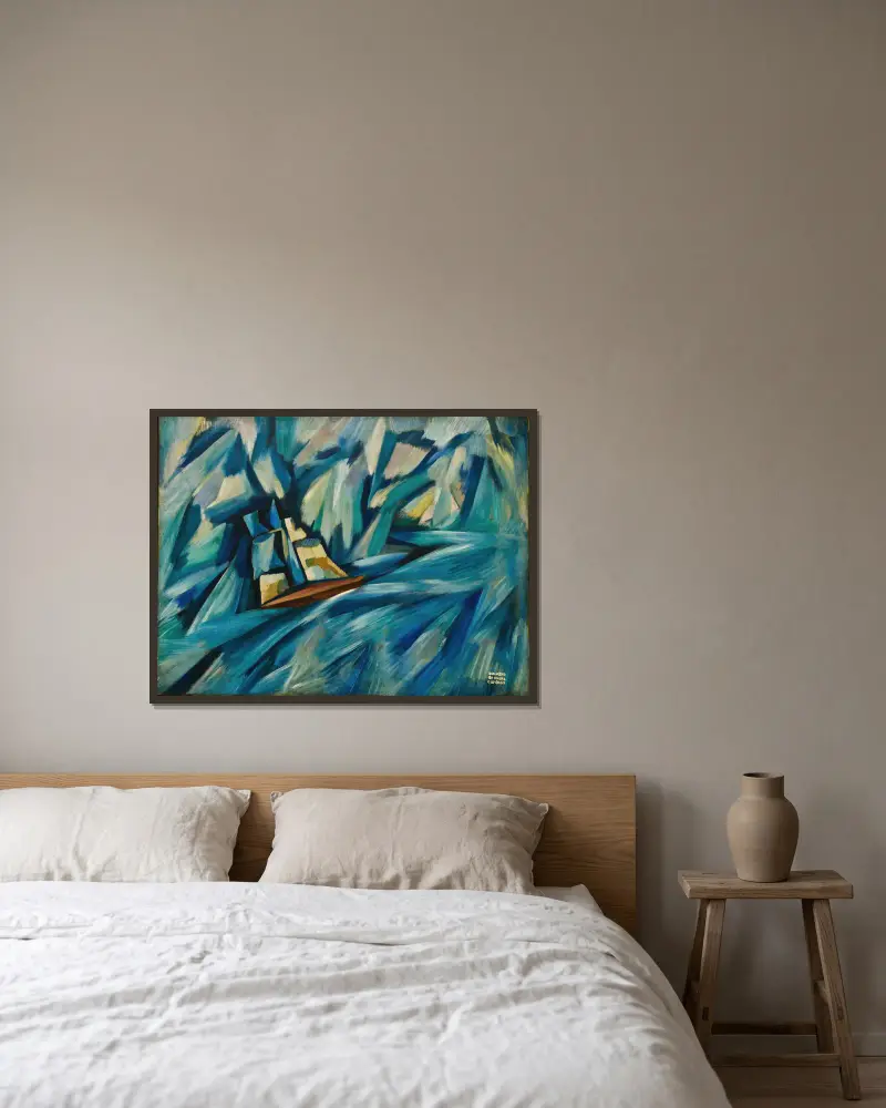 Segelboot von Amadeo de Souza-Cardoso gerahmt an einer Wand