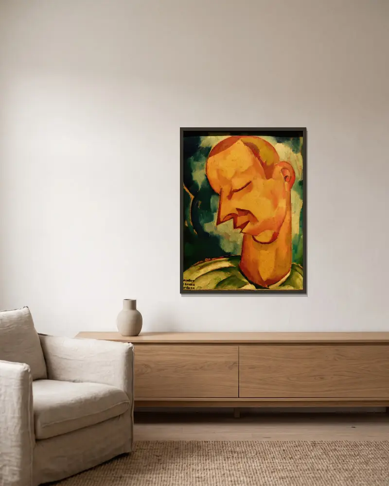 Der arme Tor von Amadeo de Souza-Cardoso gerahmt an einer Wand