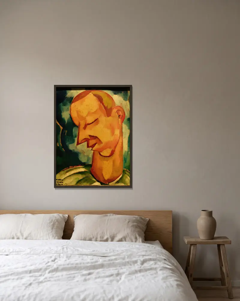 Der arme Tor von Amadeo de Souza-Cardoso gerahmt an einer Wand