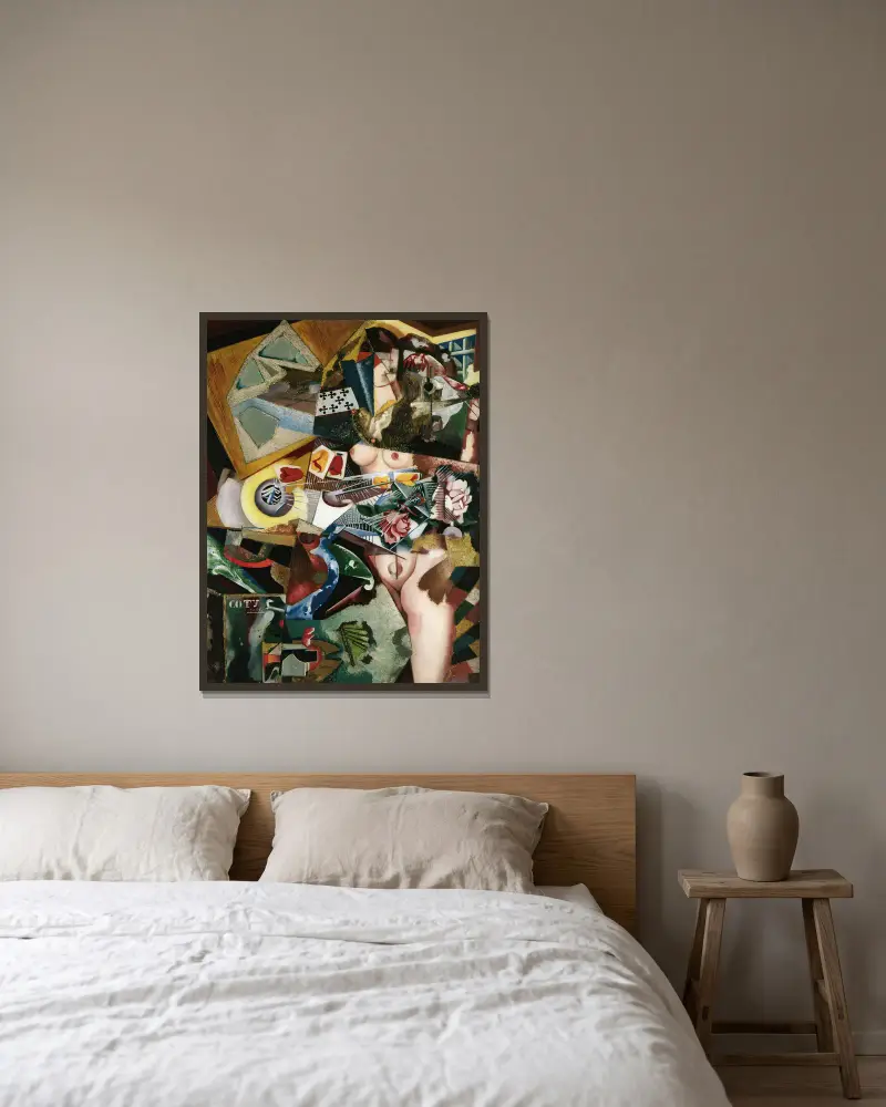 Ohne Titel (Coty), 1917 – Nr. 1 von Amadeo de Souza-Cardoso gerahmt an einer Wand