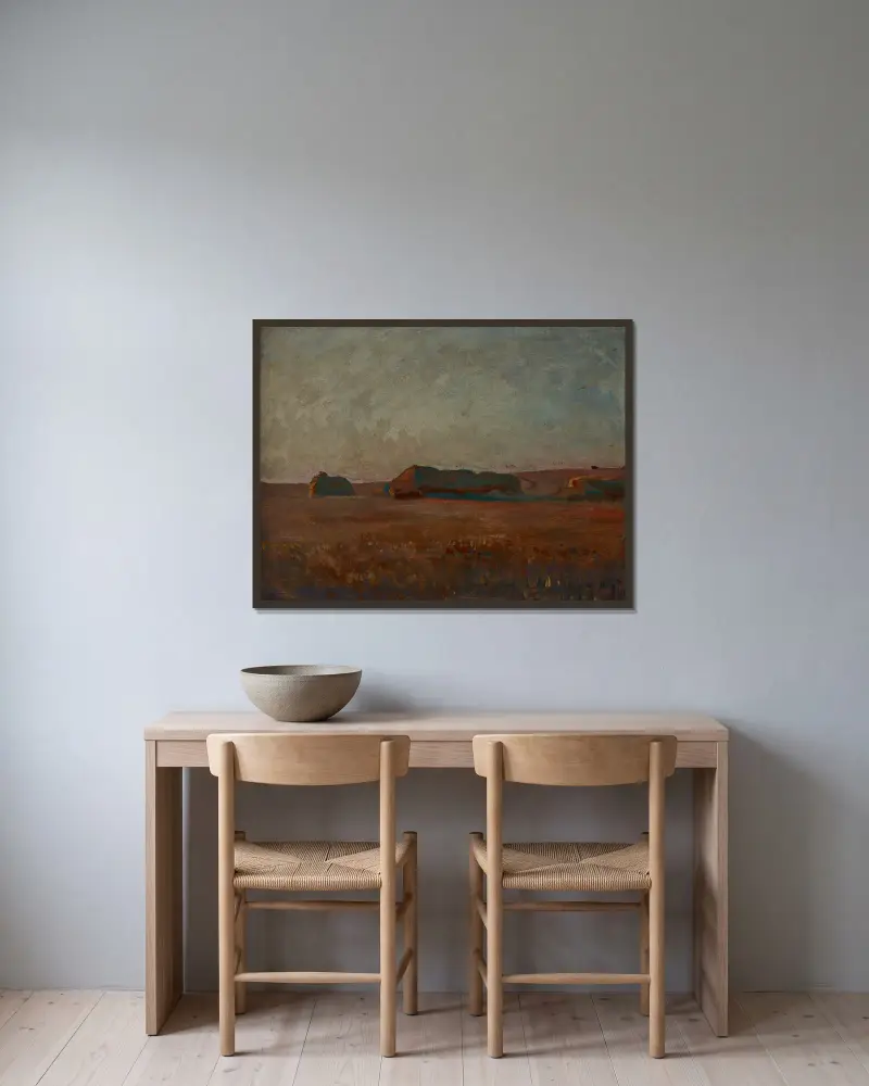 Getreidegarben von Jan Stanisławski gerahmt an einer Wand