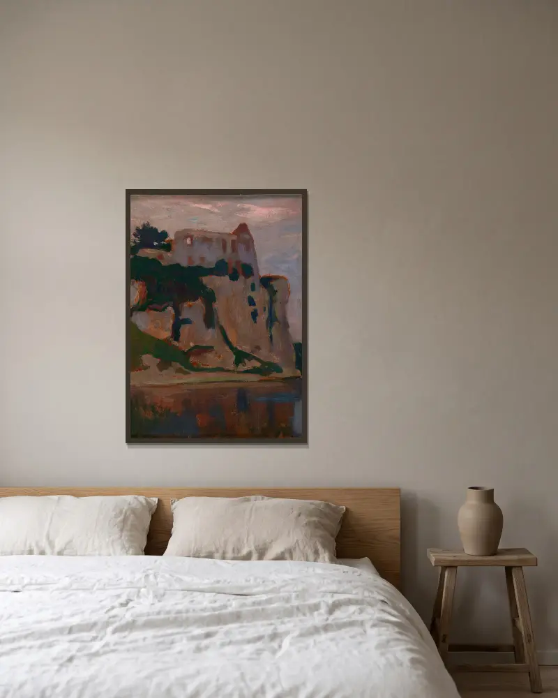 Tyniec im Morgengrauen von Jan Stanisławski gerahmt an einer Wand
