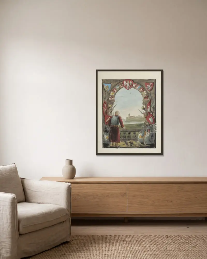 Erby Polského království a Velkého knížectví litevského. Díl 1, tab. 002, Boleslaw Starzyński v rámu na stěně