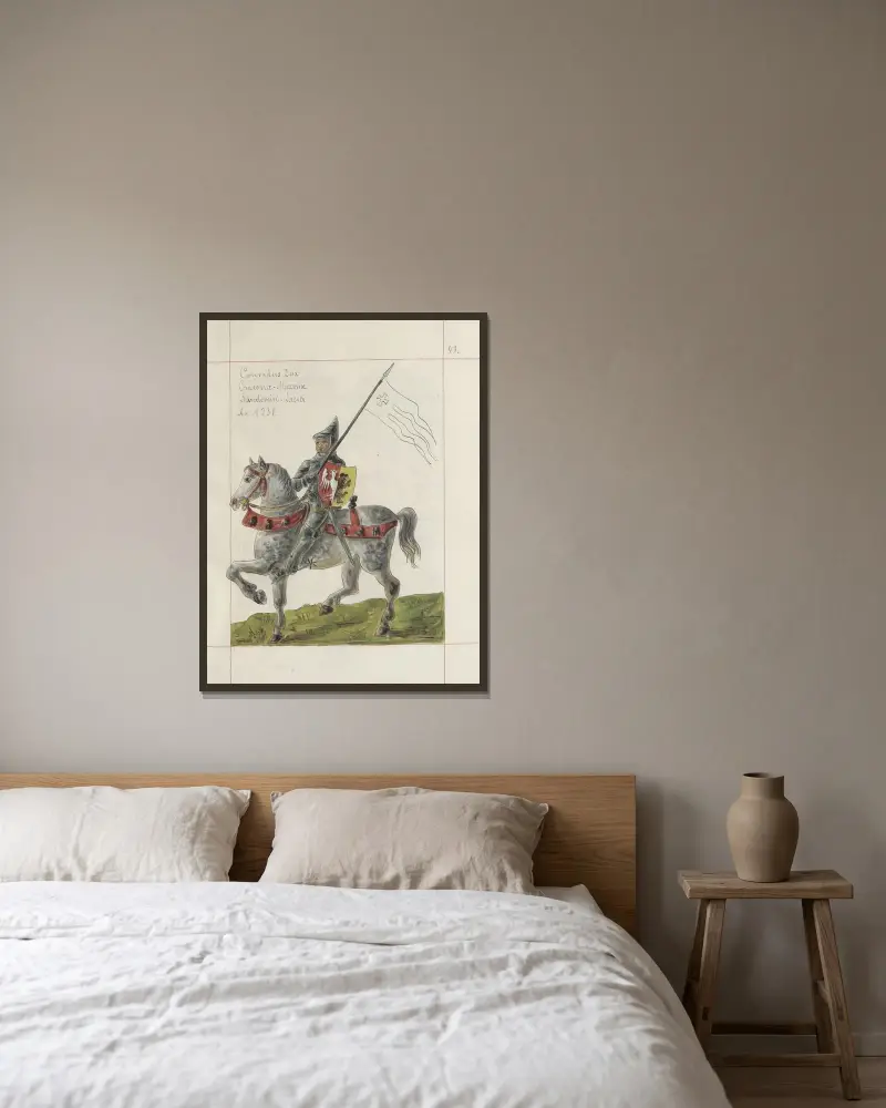 Wappen der Republik Polen und des Großfürstentums Litauen. Bd. 1 Taf. 064 von Boleslaw Starzyński gerahmt an einer Wand