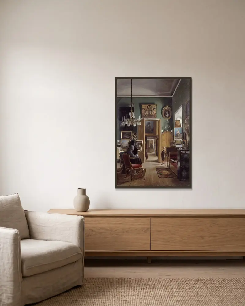 Interior of the Painter’s Home in Stockholm av Carl Stefan Bennet inramad på en vägg