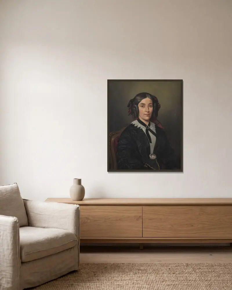 Margaret Seton av Carl Stefan Bennet inramad på en vägg