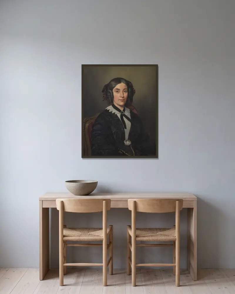 Margaret Seton av Carl Stefan Bennet inramad på en vägg