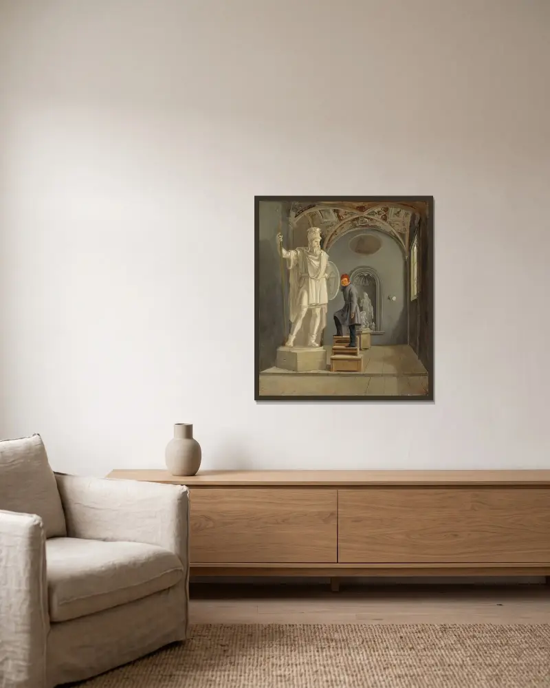 The Sculptor Fogelberg’s Studio in Rome av Carl Stefan Bennet inramad på en vägg