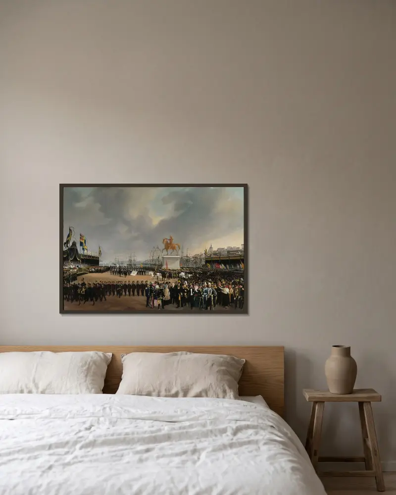 Odsłonięcie pomnika konnego Karola XIV Jana w 1854 roku, Carl Stefan Bennet w ramie na ścianie