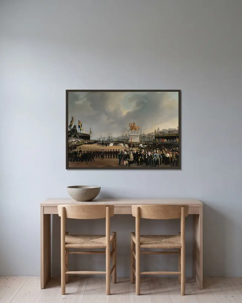 Odsłonięcie pomnika konnego Karola XIV Jana w 1854 roku, Carl Stefan Bennet w ramie na ścianie