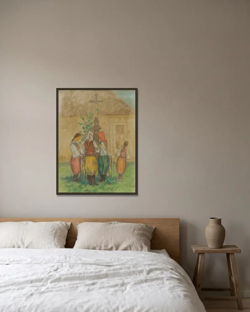 U kříže, Štefan Polkoráb v rámu na stěně