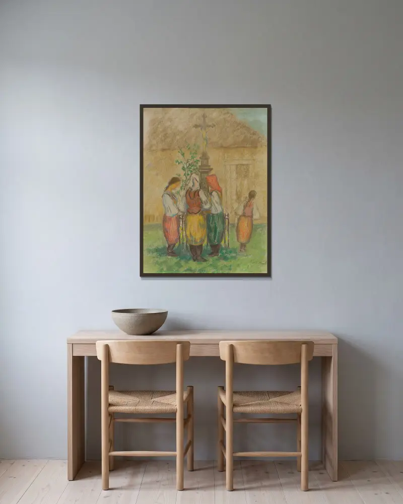 U kříže, Štefan Polkoráb v rámu na stěně