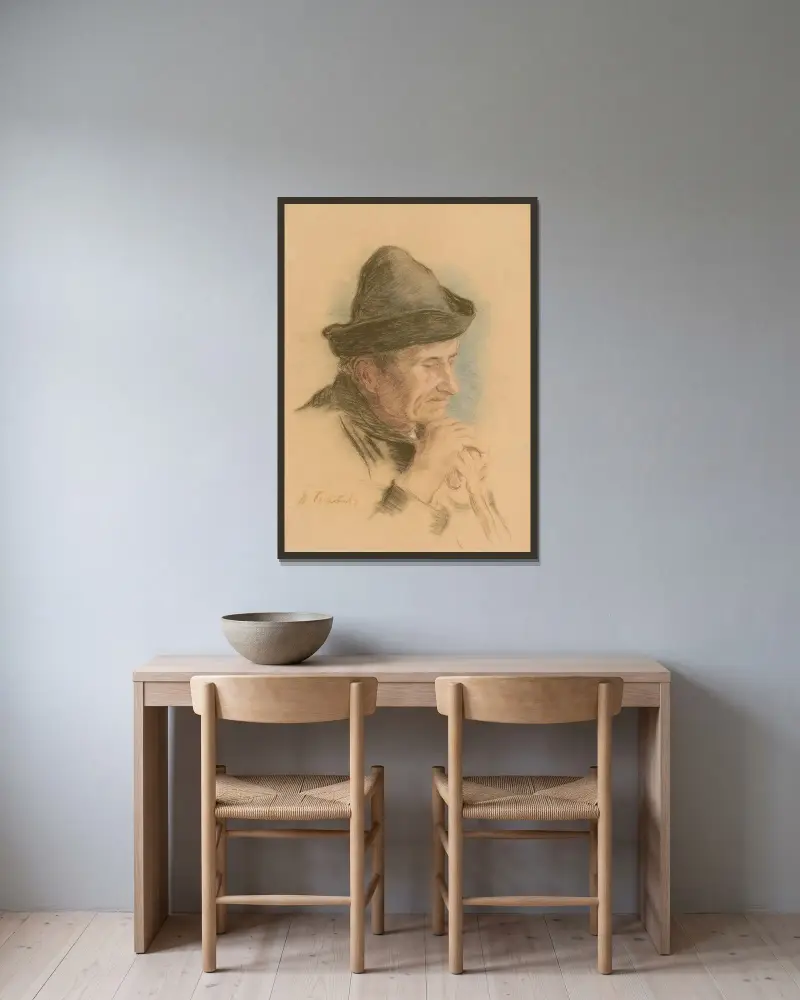 Dřímající stařec, Štefan Polkoráb v rámu na stěně