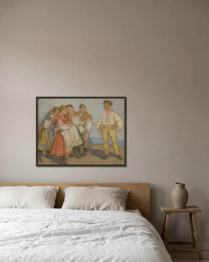 Šuhaj aus dem anderen Dorf von Štefan Polkoráb gerahmt an einer Wand