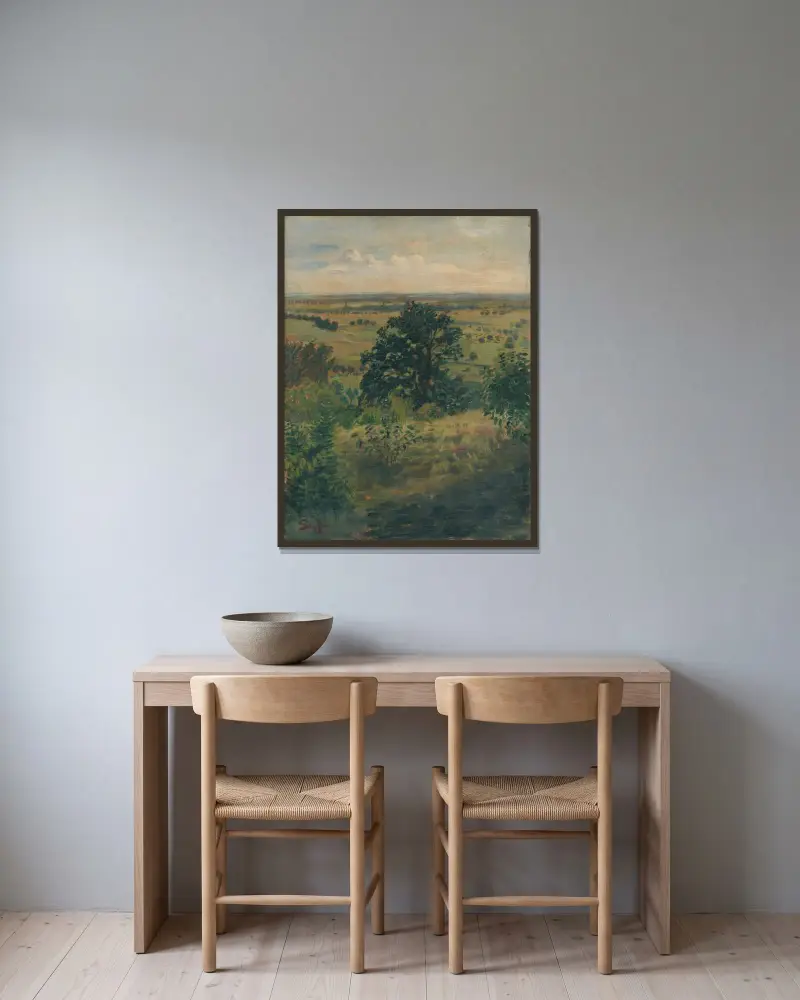 Blick auf Šúr Štefan von Štefan Polkoráb gerahmt an einer Wand