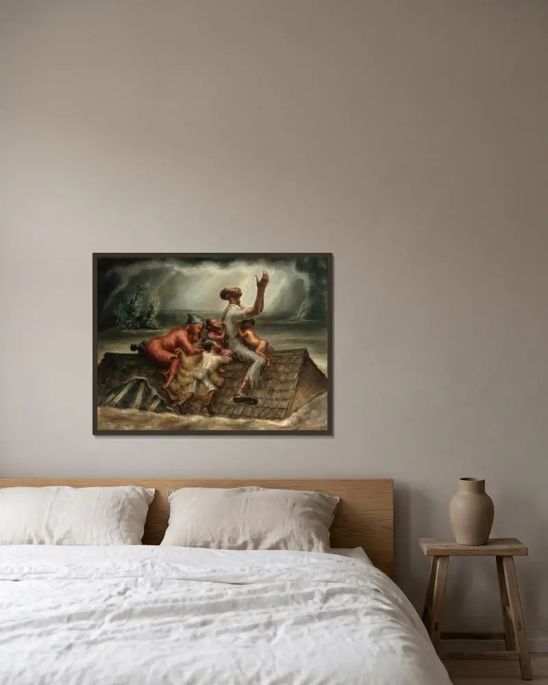 Der Mississippi von John Steuart Curry gerahmt an einer Wand