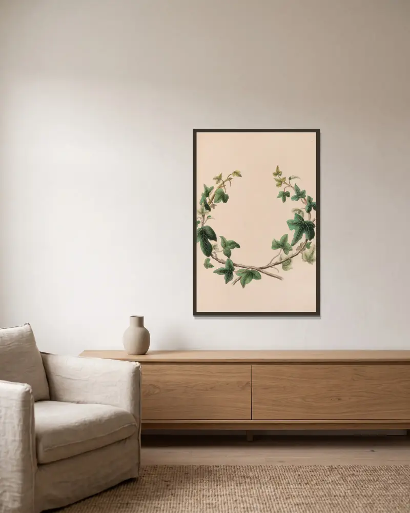 Wreath Of Ivy av John Stevens Henslow inramad på en vägg