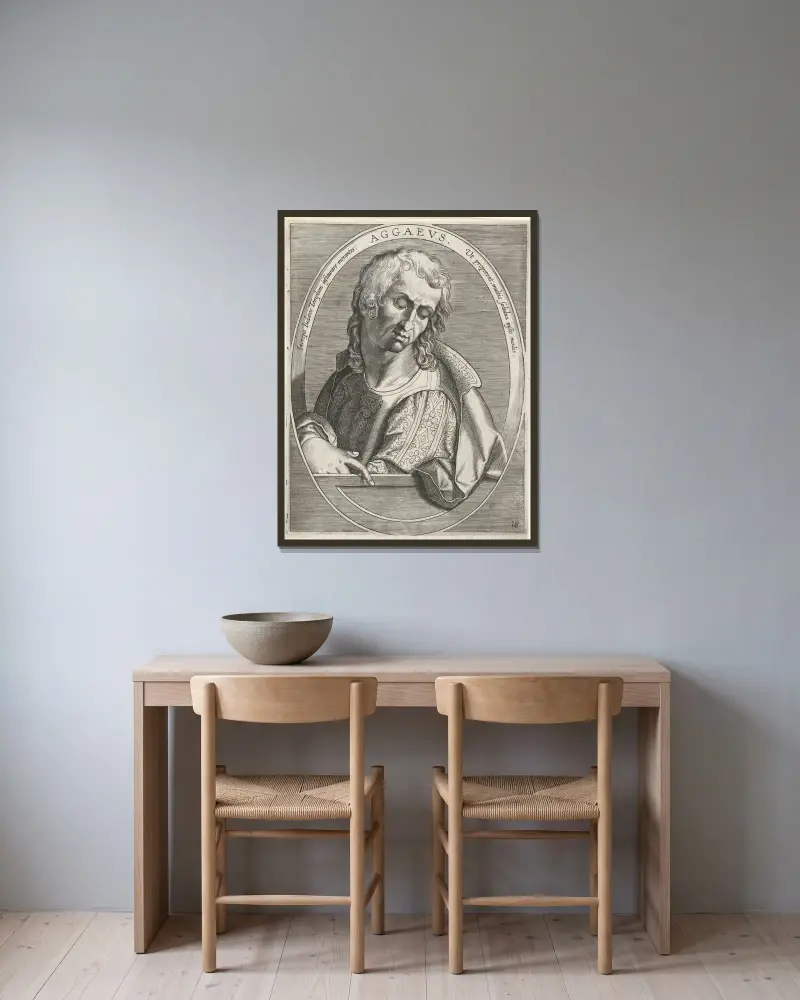 Haggai av Jan van der Straet (Stradanus) inramad på en vägg