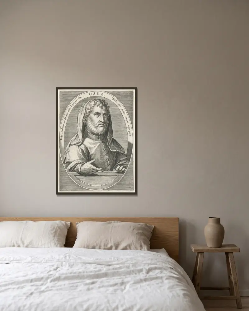 Hosea av Jan van der Straet (Stradanus) inramad på en vägg
