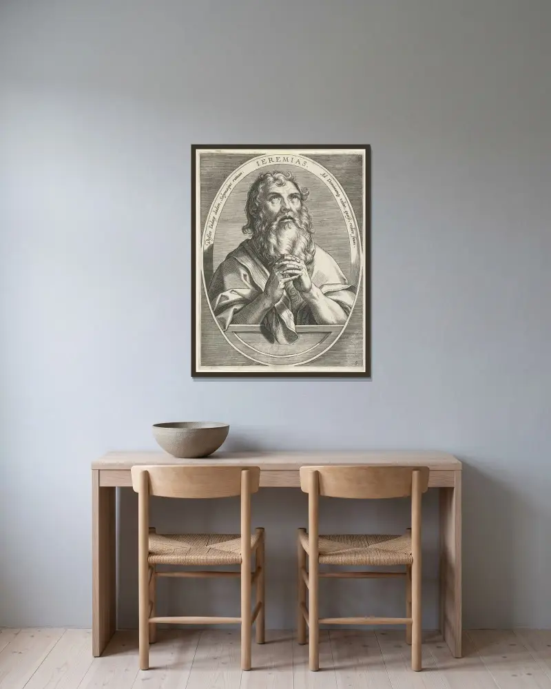 Jeremiah av Jan van der Straet (Stradanus) inramad på en vägg