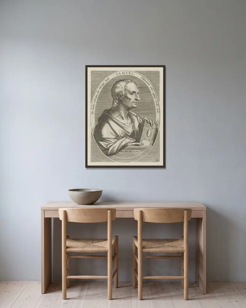 Samuel av Jan van der Straet (Stradanus) inramad på en vägg