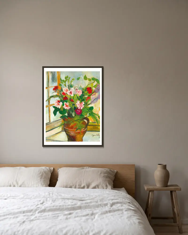 Blumenstrauß von Suzanne Valadon gerahmt an einer Wand