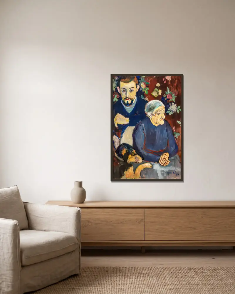 Grand-mère et petit-fils av Suzanne Valadon inramad på en vägg