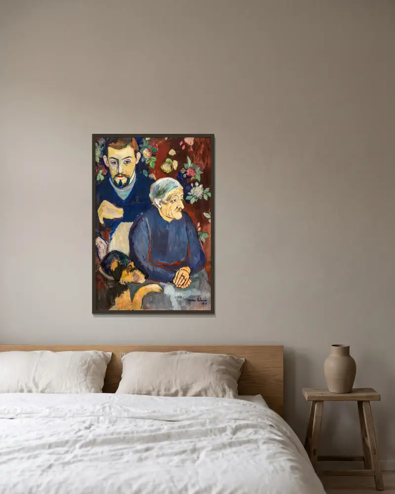 Grand-mère et petit-fils av Suzanne Valadon inramad på en vägg