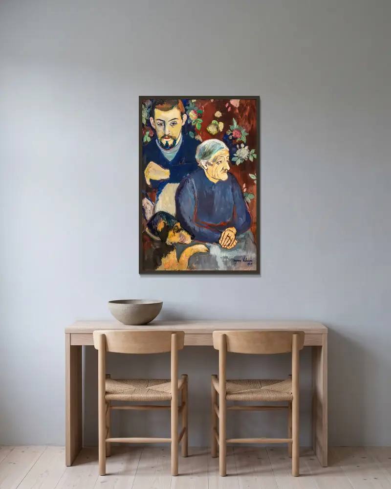 Grand-mère et petit-fils av Suzanne Valadon inramad på en vägg