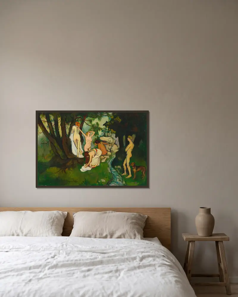 Lebensfreude von Suzanne Valadon gerahmt an einer Wand