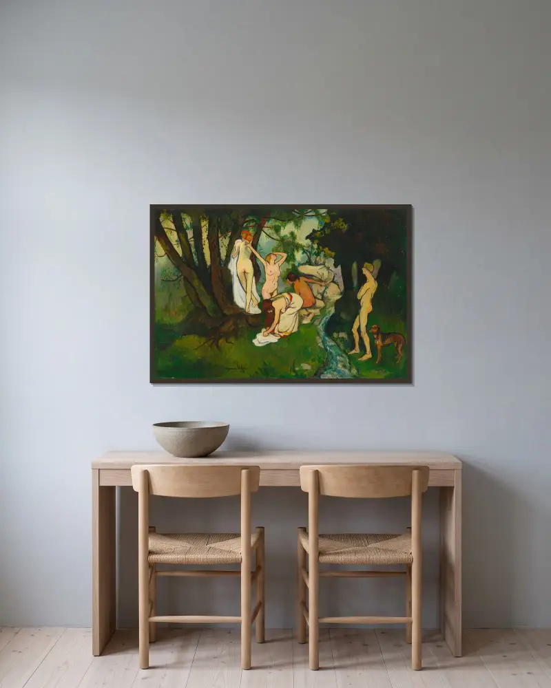 Lebensfreude von Suzanne Valadon gerahmt an einer Wand