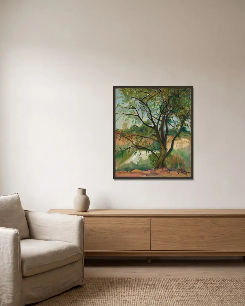Der Baum von Suzanne Valadon gerahmt an einer Wand