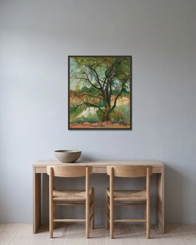 Der Baum von Suzanne Valadon gerahmt an einer Wand