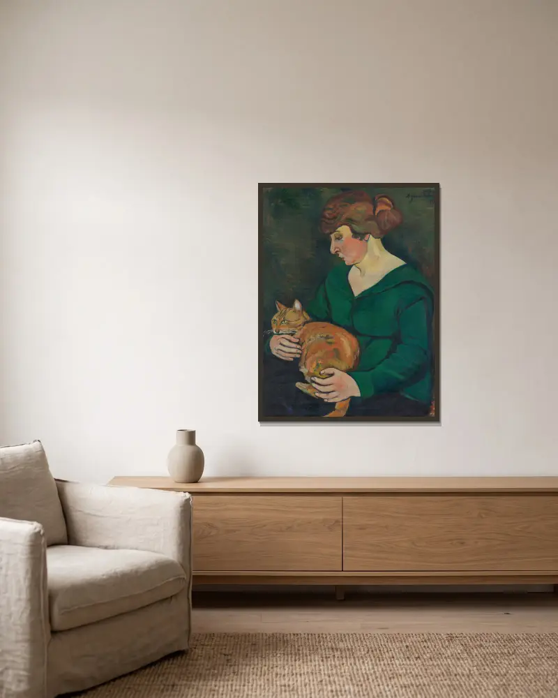 Louson Et Raminou av Suzanne Valadon inramad på en vägg