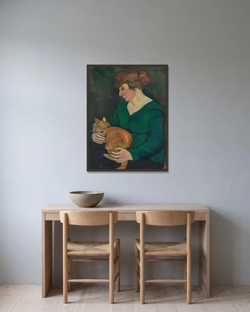 Louson Et Raminou av Suzanne Valadon inramad på en vägg