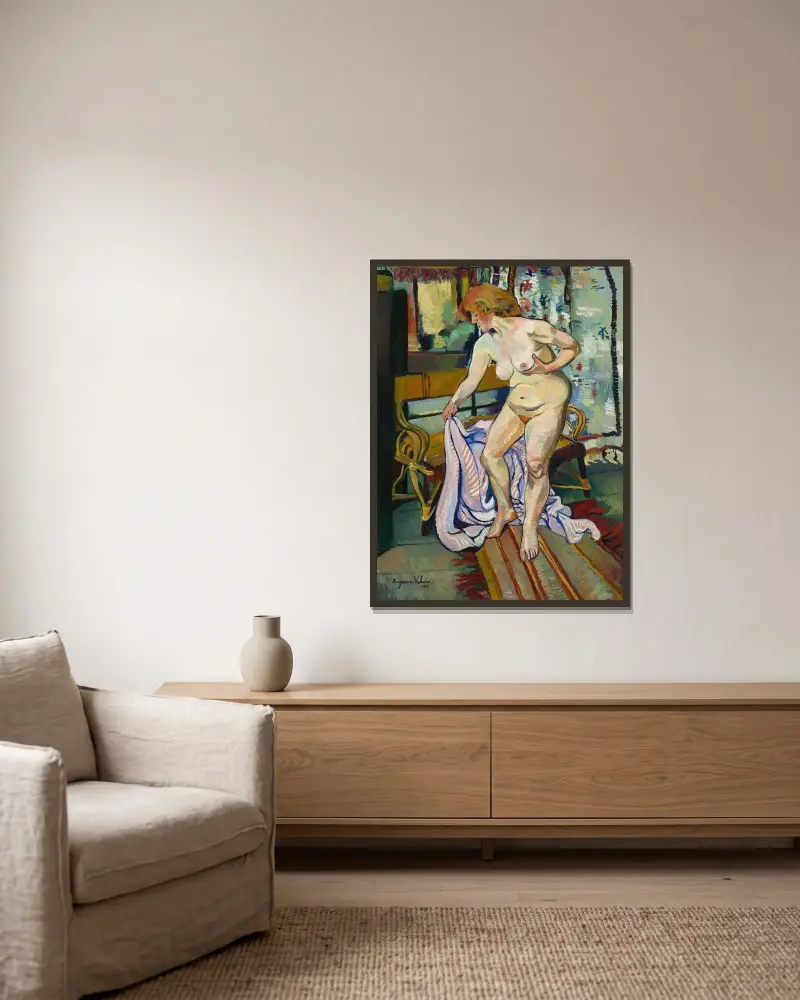 Akt mit Tuch von Suzanne Valadon gerahmt an einer Wand