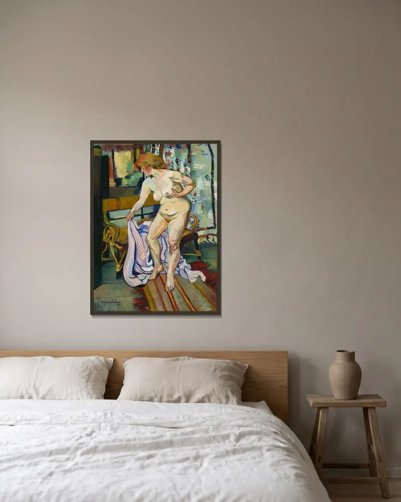 Akt mit Tuch von Suzanne Valadon gerahmt an einer Wand